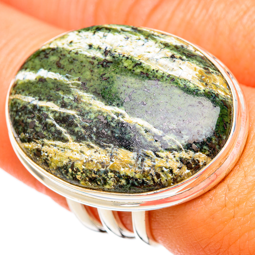 Lizard Jasper Rings handcrafted by Anasilvercos - RING103113