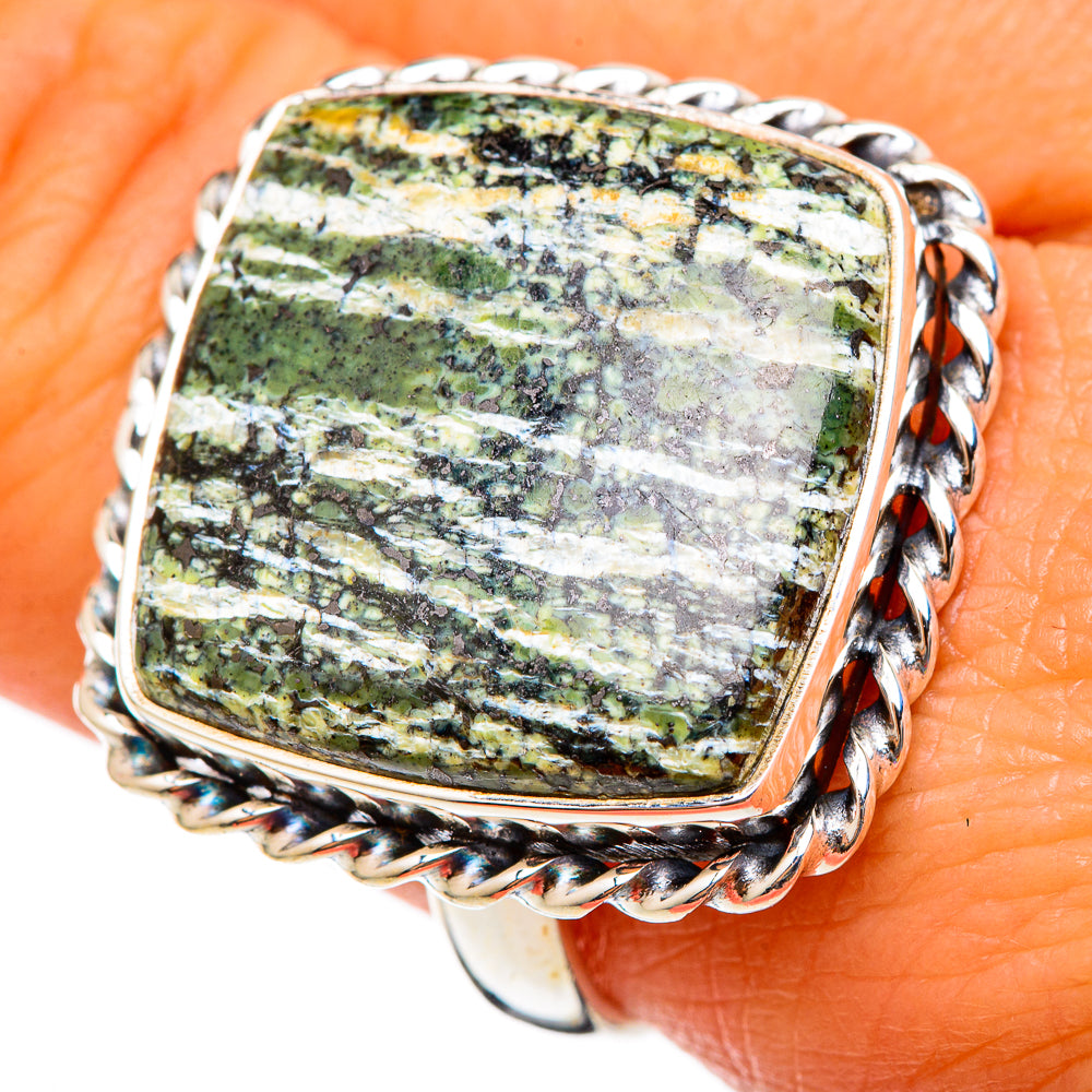 Lizard Jasper Rings handcrafted by Anasilvercos - RING103114