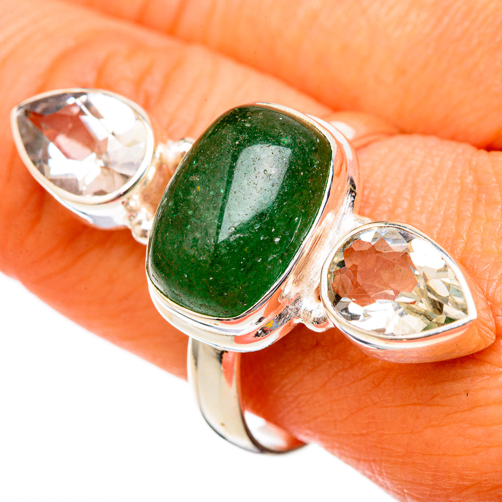 Green Aventurine Rings handcrafted by Anasilvercos - RING103116
