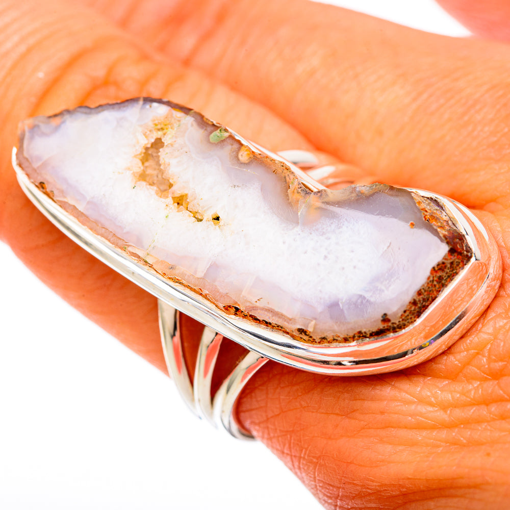 White Geode Slice Rings handcrafted by Anasilvercos - RING103147