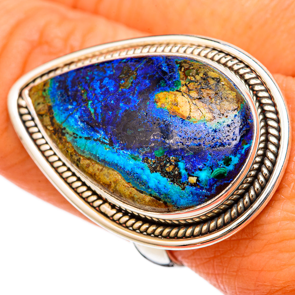 Azurite Malachite Rings handcrafted by Anasilvercos - RING103154