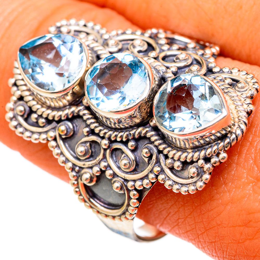 Blue Topaz Rings handcrafted by Anasilvercos - RING103157