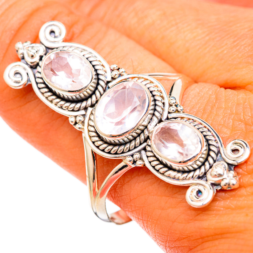 Rose Quartz Rings handcrafted by Anasilvercos - RING103172