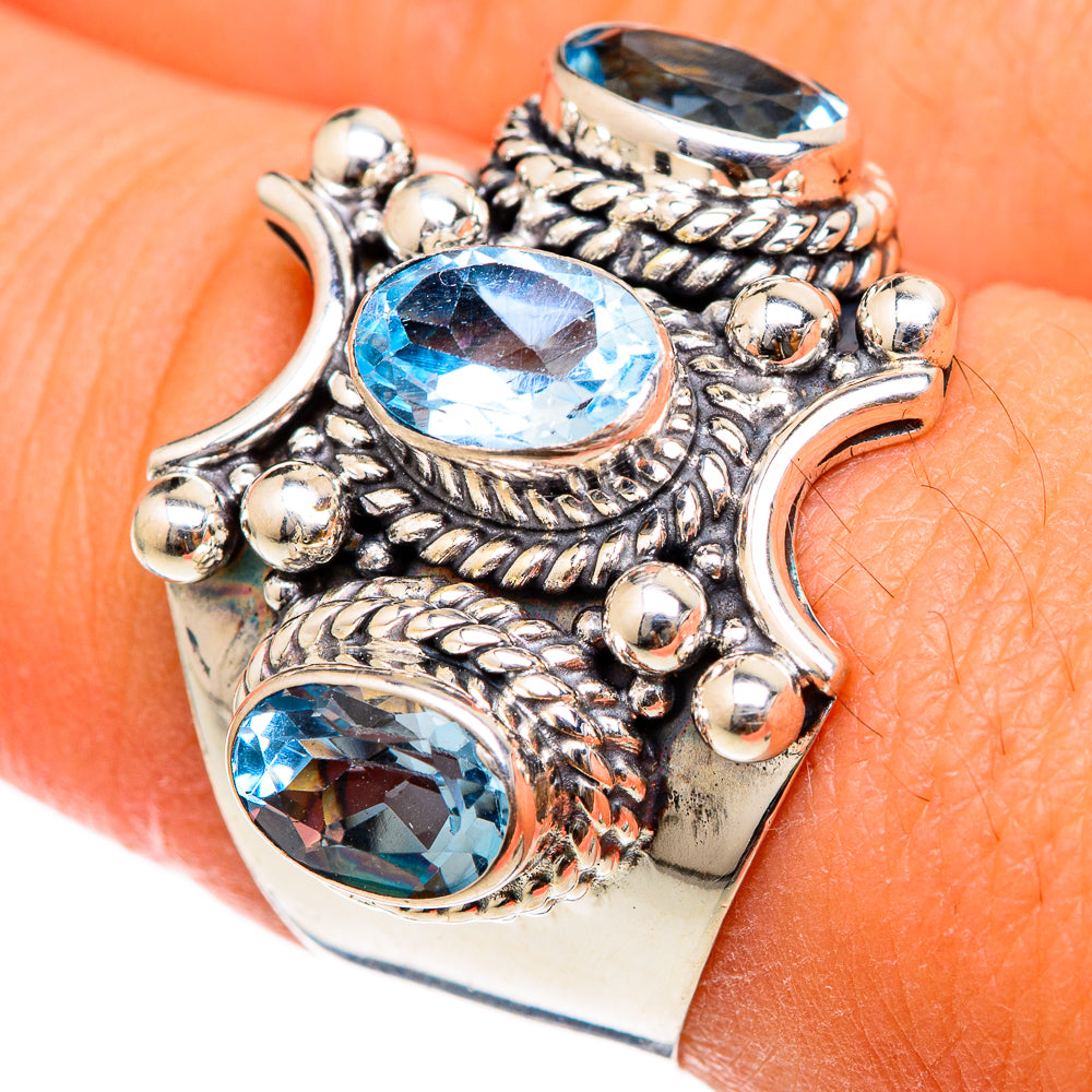 Blue Topaz Rings handcrafted by Anasilvercos - RING103173