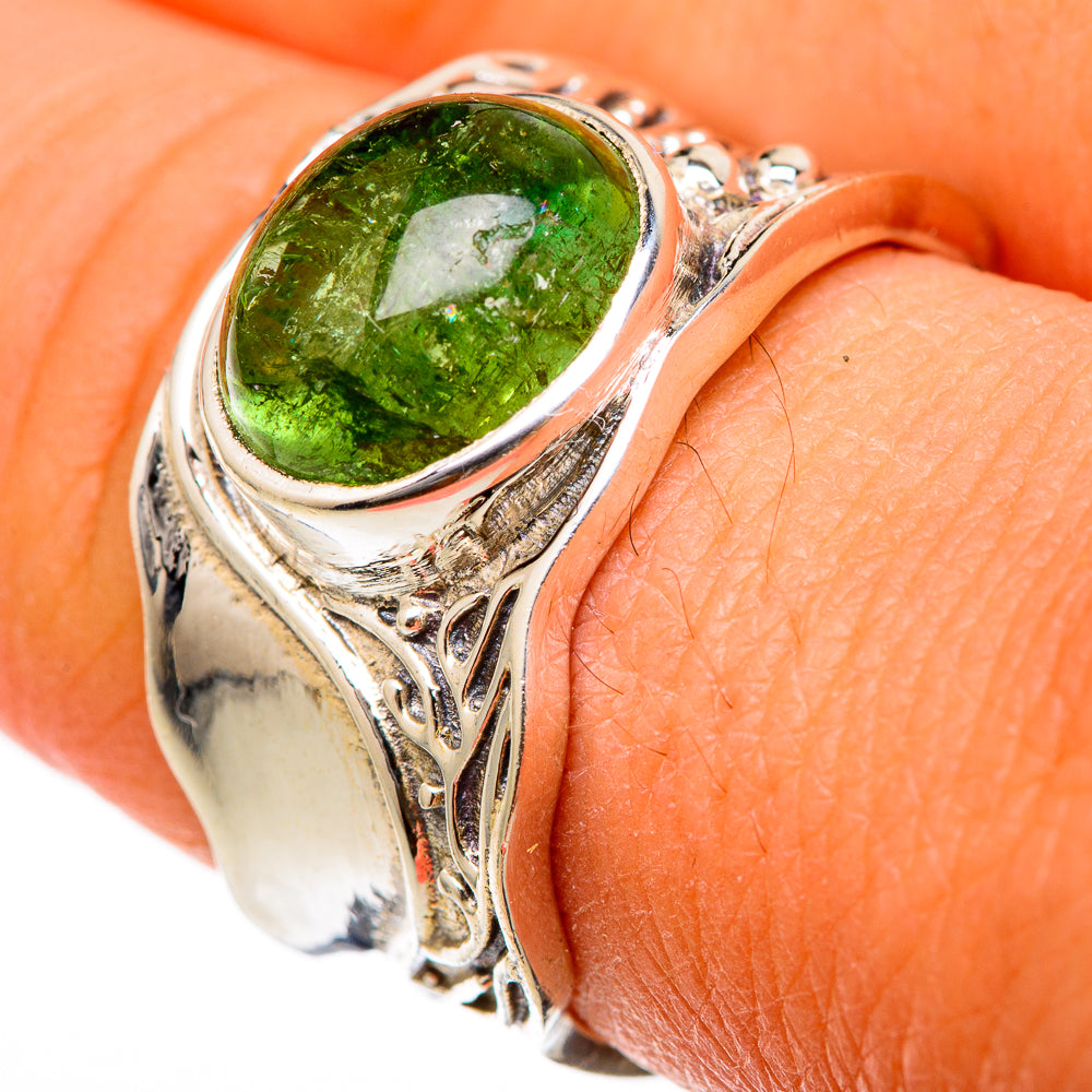 Green Tourmaline Rings handcrafted by Anasilvercos - RING103176