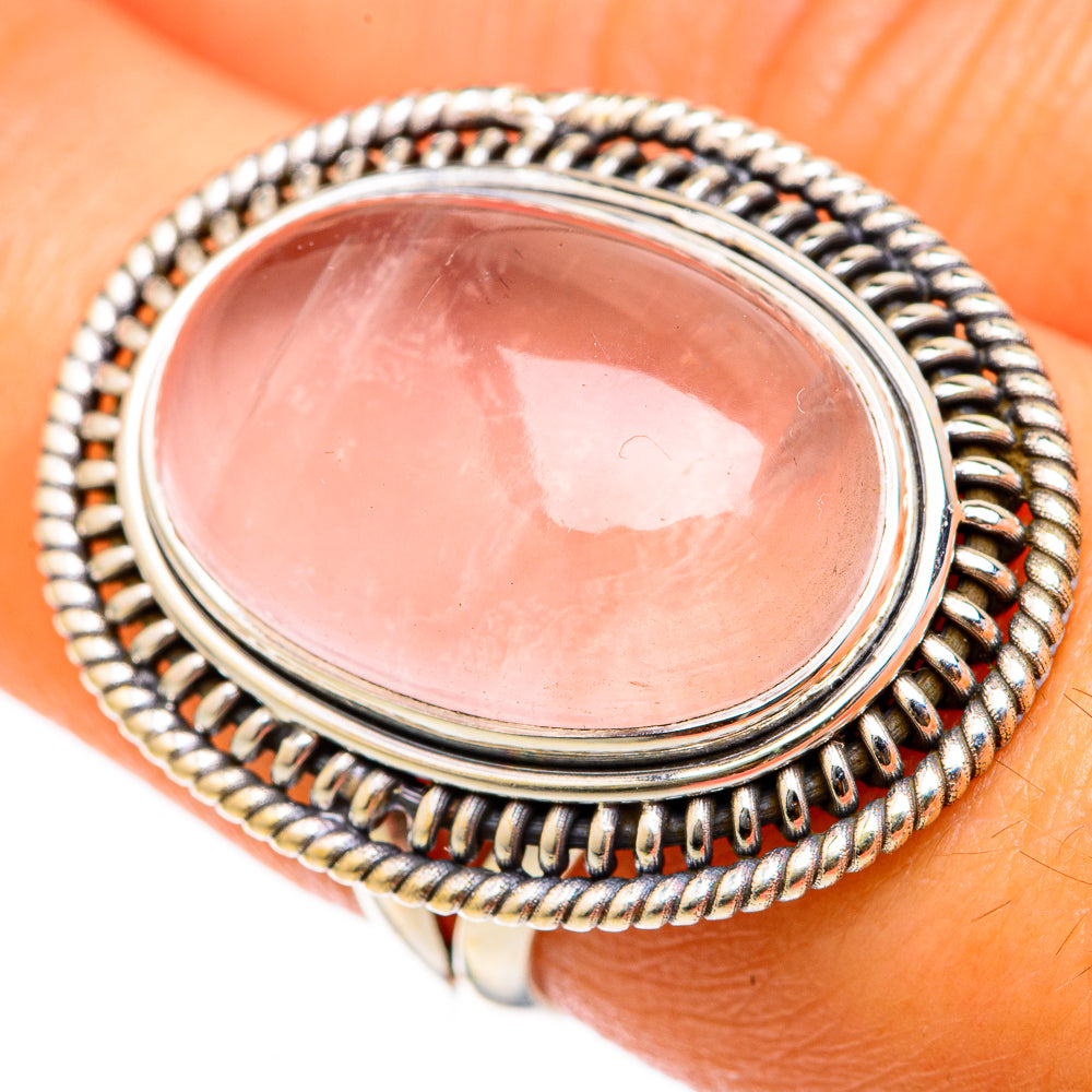 Rose Quartz Rings handcrafted by Anasilvercos - RING103183