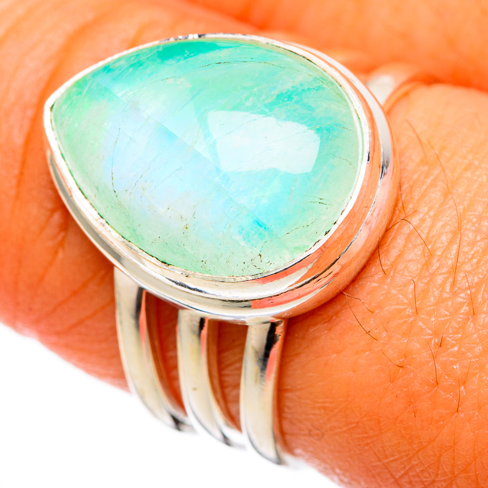 Green Moonstone Rings handcrafted by Anasilvercos - RING103201