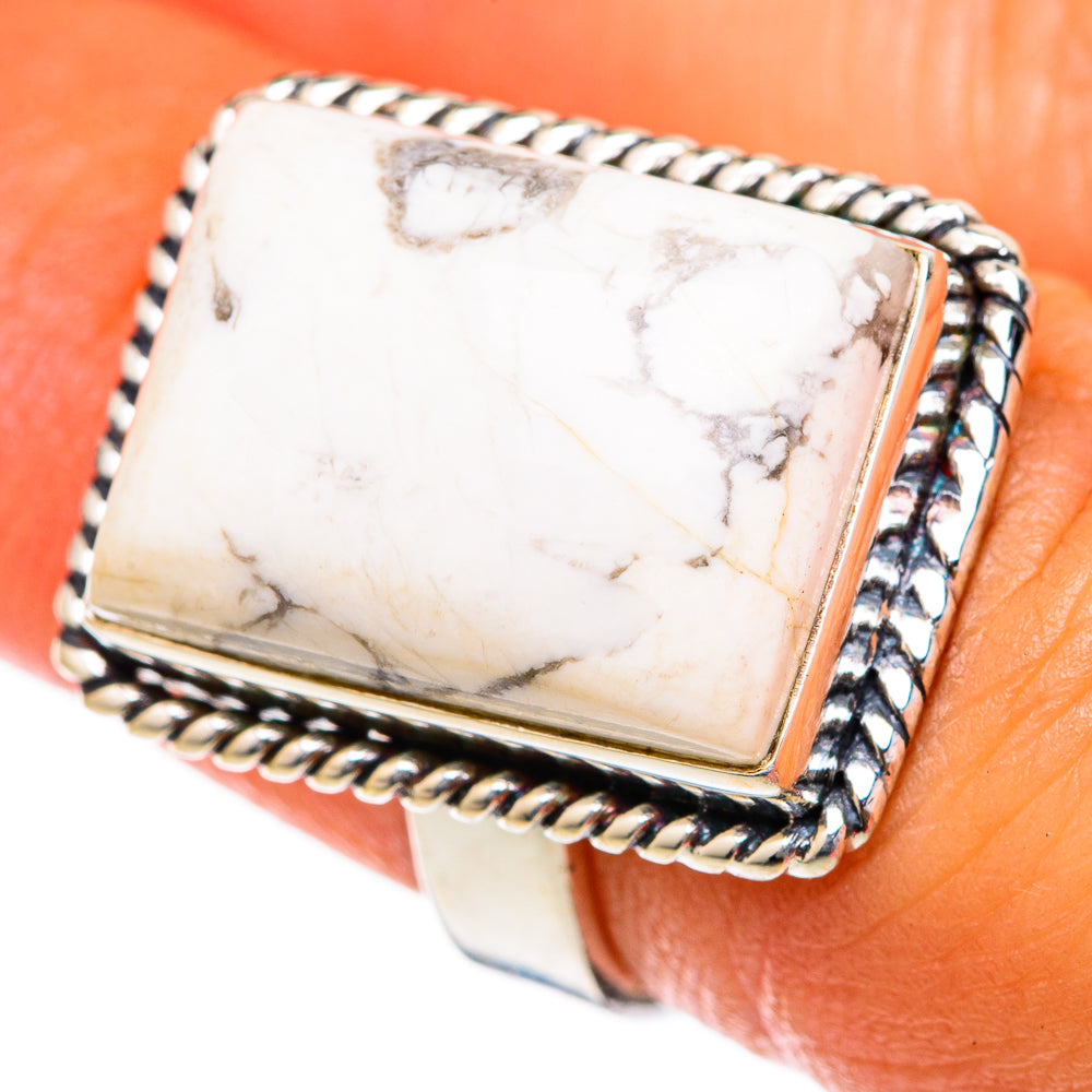 Howlite Rings handcrafted by Anasilvercos - RING103213