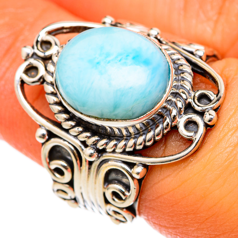Larimar Rings handcrafted by Anasilvercos - RING103223