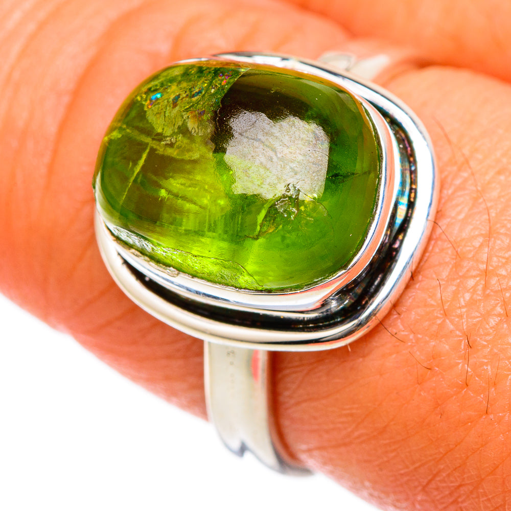Green Tourmaline Rings handcrafted by Anasilvercos - RING103227