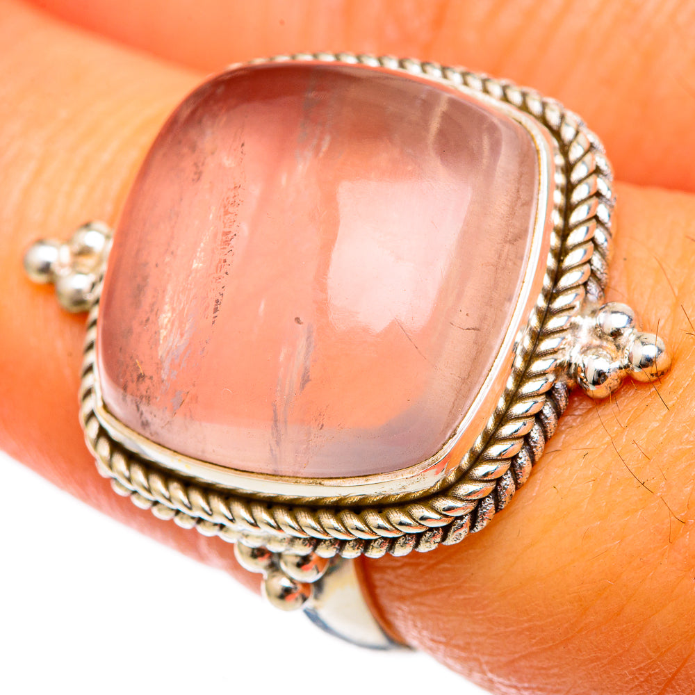 Rose Quartz Rings handcrafted by Anasilvercos - RING103231