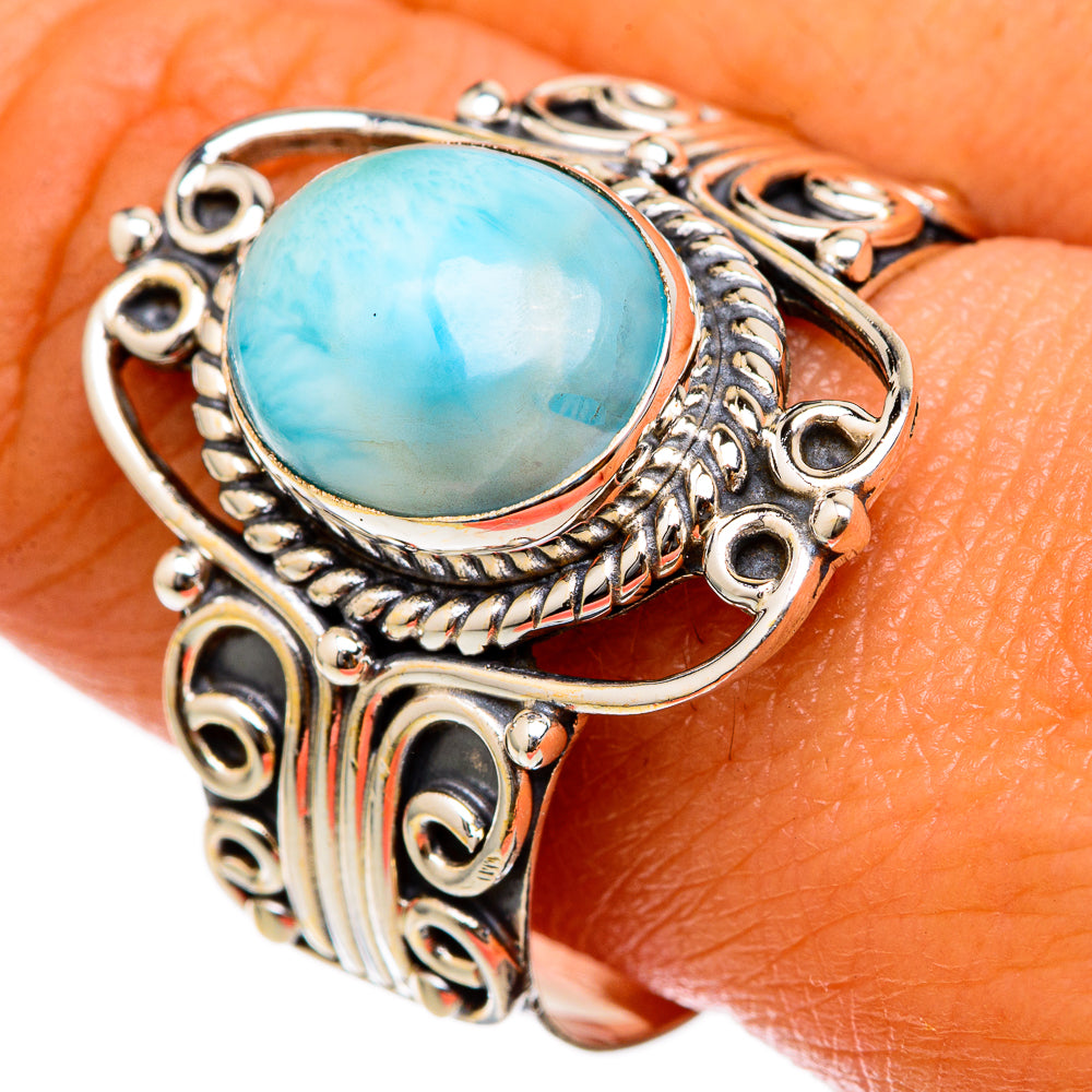 Larimar Rings handcrafted by Anasilvercos - RING103246