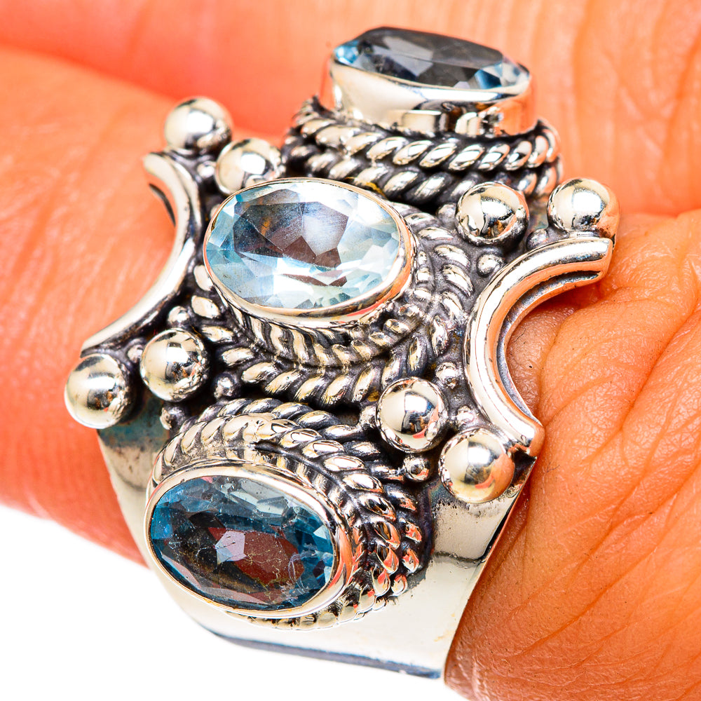 Blue Topaz Rings handcrafted by Anasilvercos - RING103290