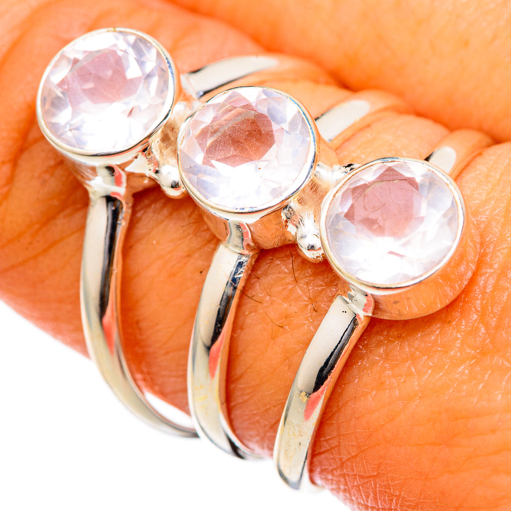 Rose Quartz Rings handcrafted by Anasilvercos - RING103294