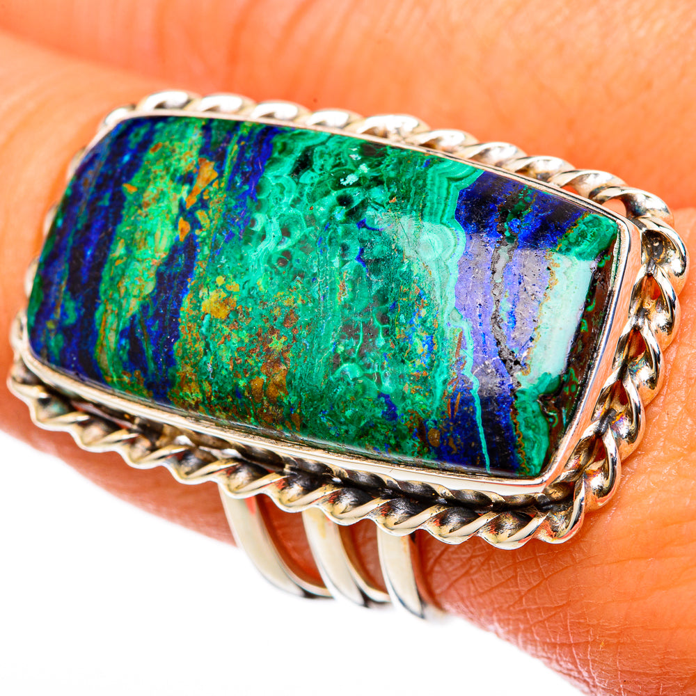 Azurite Malachite Rings handcrafted by Anasilvercos - RING103326