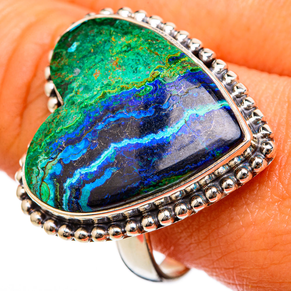 Azurite Malachite Rings handcrafted by Anasilvercos - RING103327