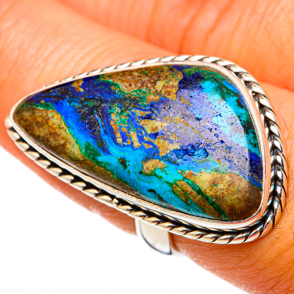Azurite Malachite Rings handcrafted by Anasilvercos - RING103328