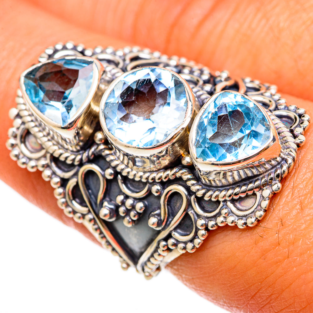 Blue Topaz Rings handcrafted by Anasilvercos - RING103335