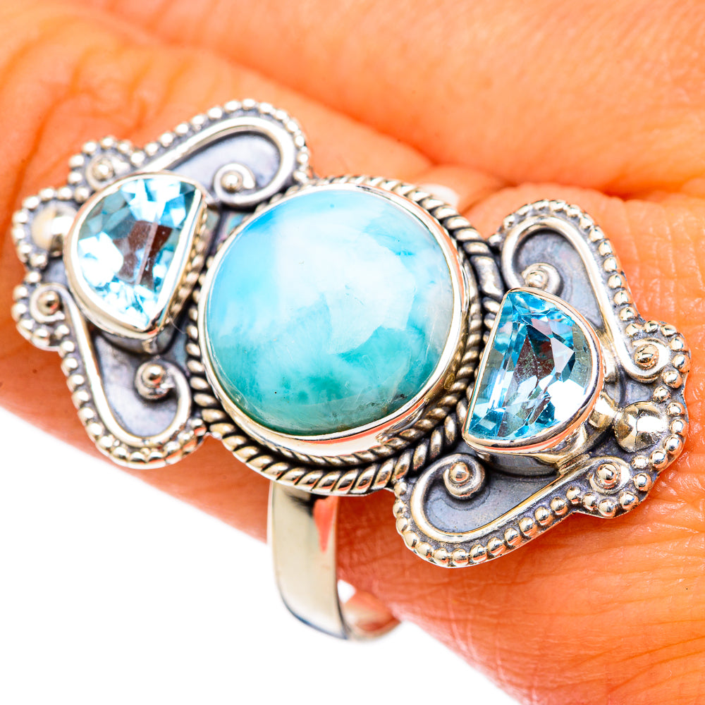 Larimar Rings handcrafted by Anasilvercos - RING103339