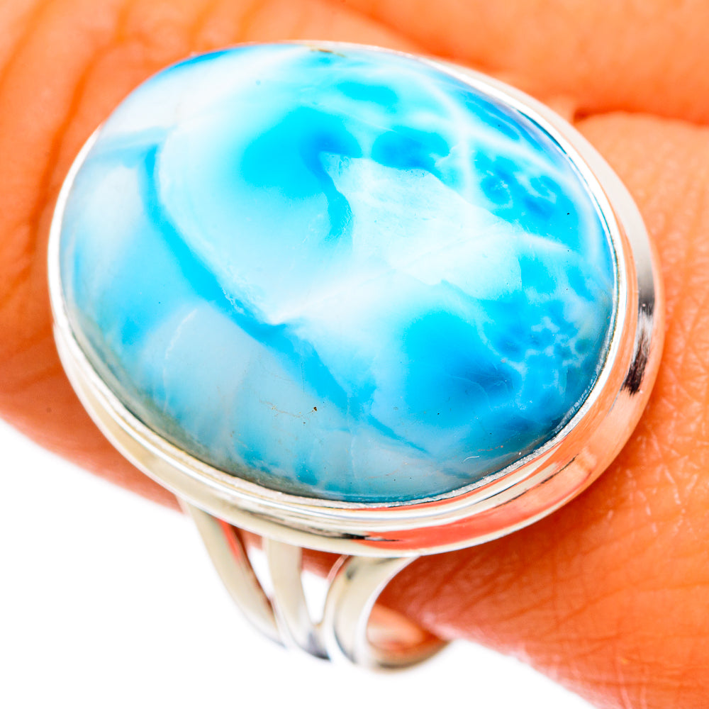 Larimar Rings handcrafted by Anasilvercos - RING103342