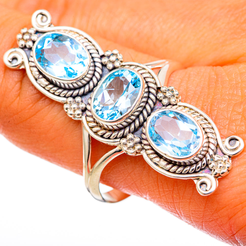 Blue Topaz Rings handcrafted by Anasilvercos - RING103343