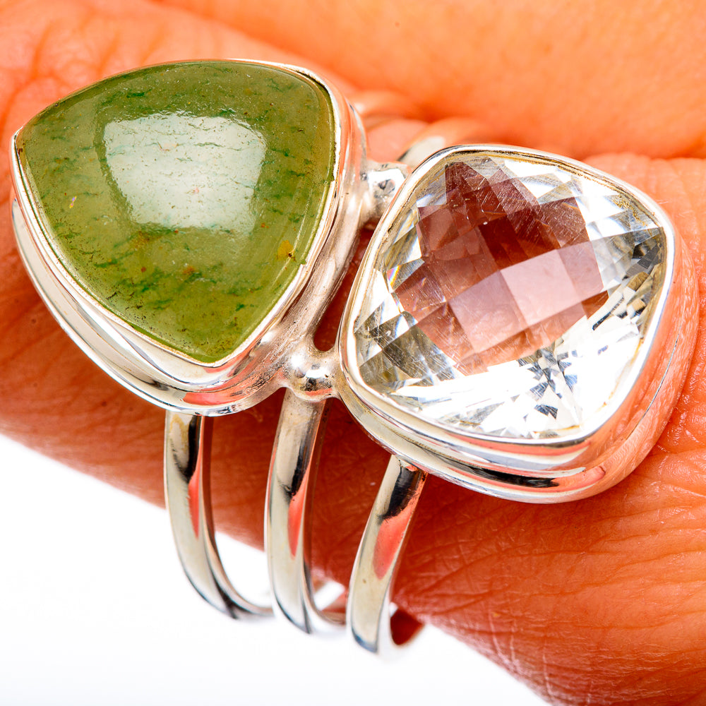 Green Aventurine Rings handcrafted by Anasilvercos - RING103347