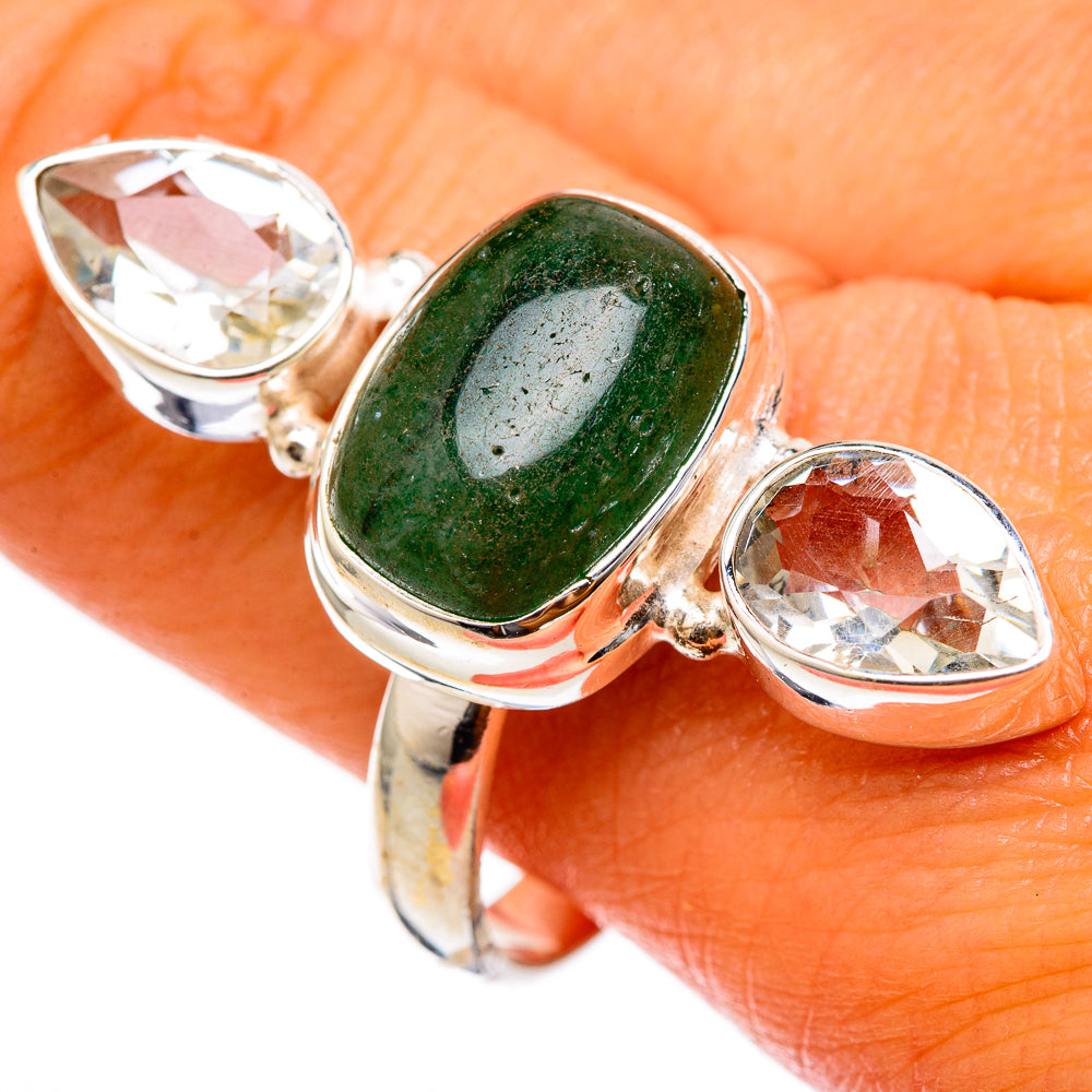 Green Aventurine Rings handcrafted by Anasilvercos - RING103348