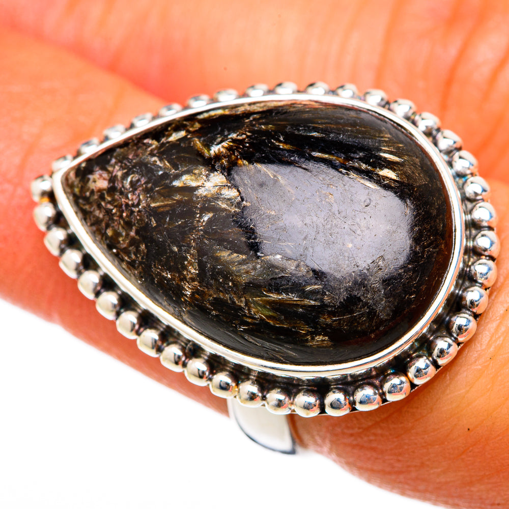 Golden Seraphinite Rings handcrafted by Anasilvercos - RING103352
