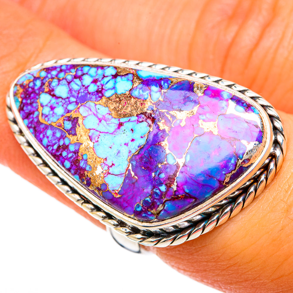 Purple Copper Turquoise Rings handcrafted by Anasilvercos - RING103365