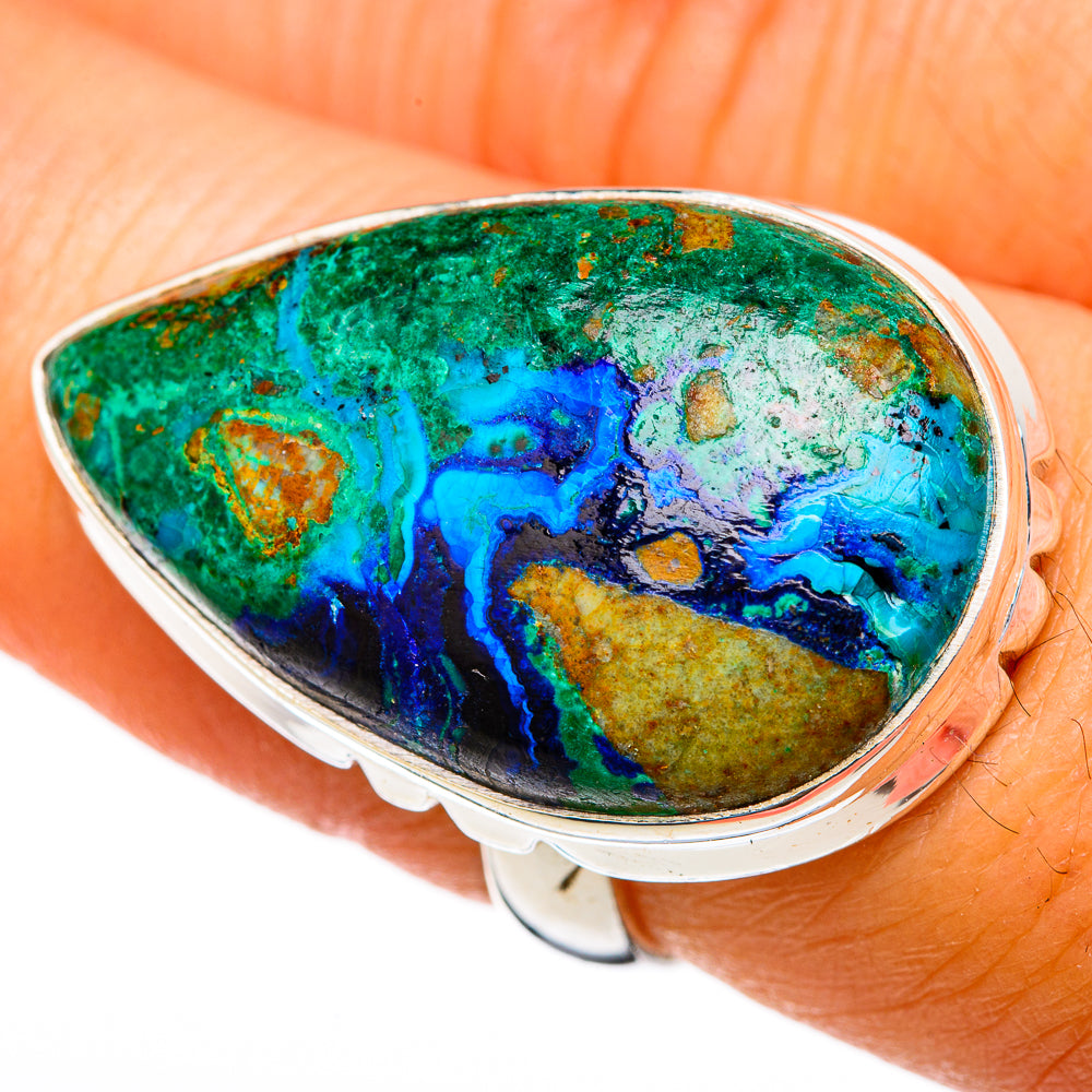 Azurite Malachite Rings handcrafted by Anasilvercos - RING103378