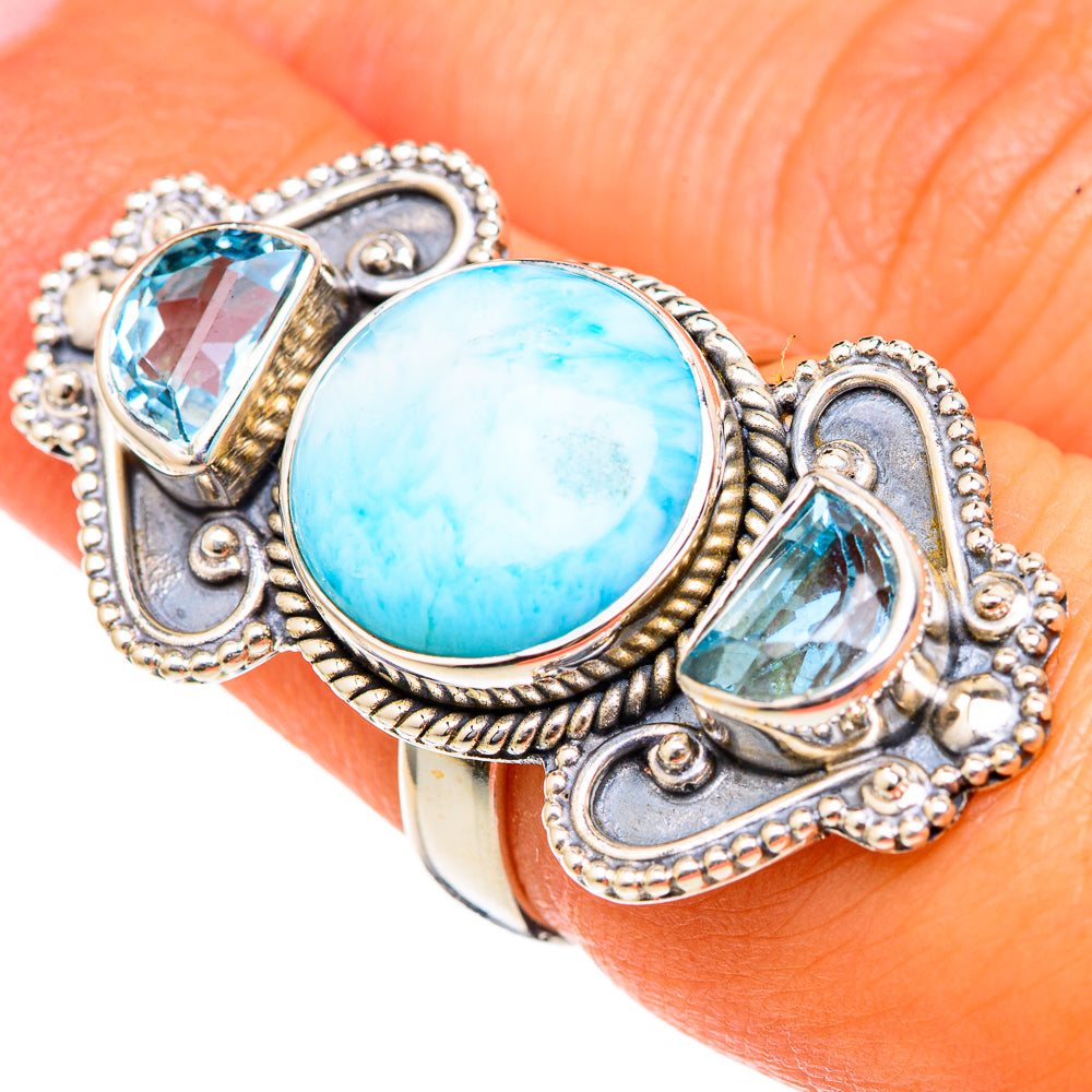 Larimar Rings handcrafted by Anasilvercos - RING103383