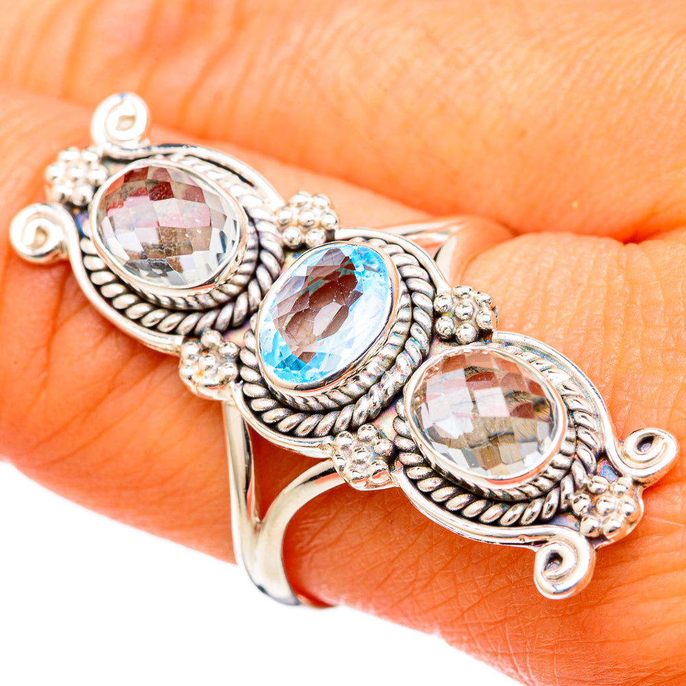 Blue Topaz Rings handcrafted by Anasilvercos - RING103384