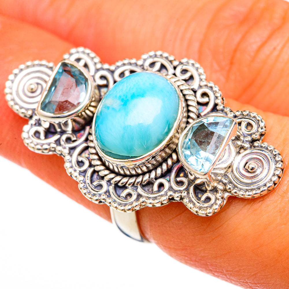 Larimar Rings handcrafted by Anasilvercos - RING103388