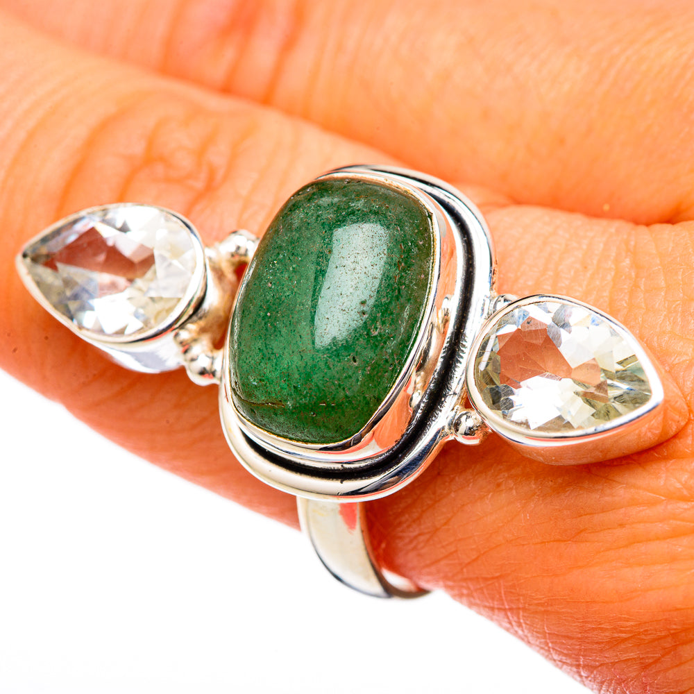 Green Aventurine Rings handcrafted by Anasilvercos - RING103395