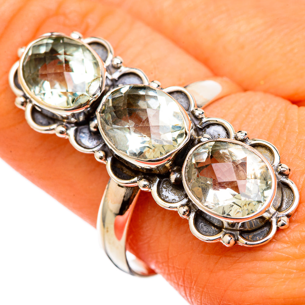 Green Amethyst Rings handcrafted by Anasilvercos - RING103399