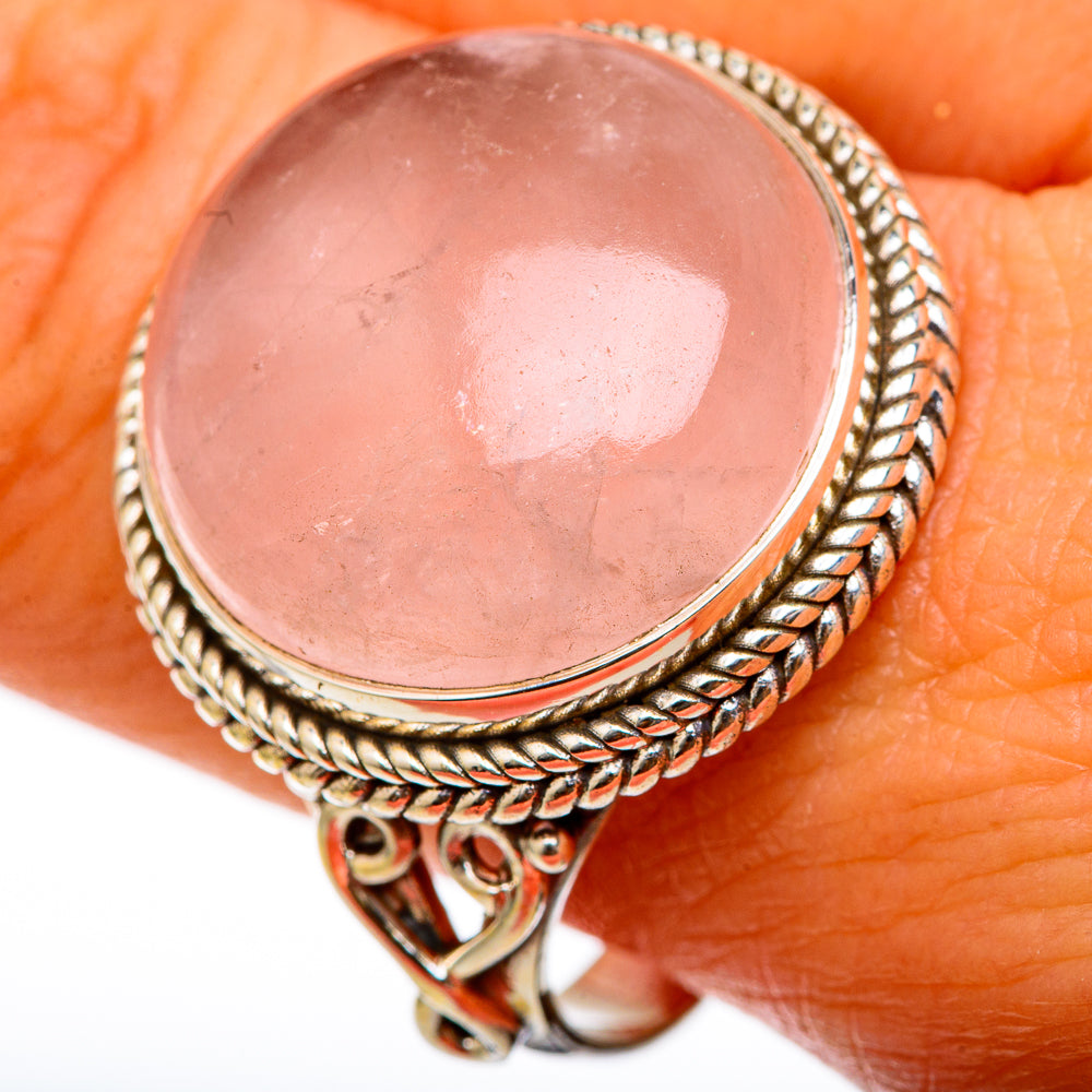 Rose Quartz Rings handcrafted by Anasilvercos - RING103410