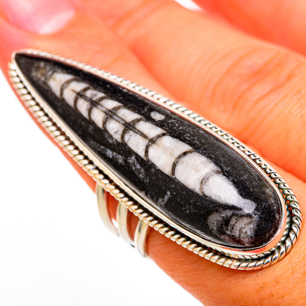 Orthoceras Fossil Rings handcrafted by Anasilvercos - RING103423
