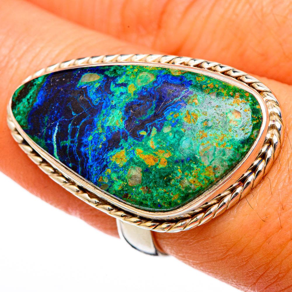 Azurite Malachite Rings handcrafted by Anasilvercos - RING103426