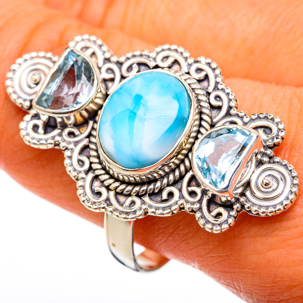 Larimar Rings handcrafted by Anasilvercos - RING103433