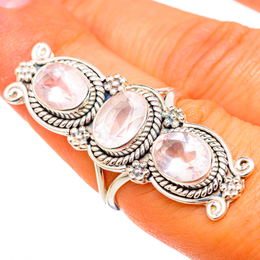 Rose Quartz Rings handcrafted by Anasilvercos - RING103446