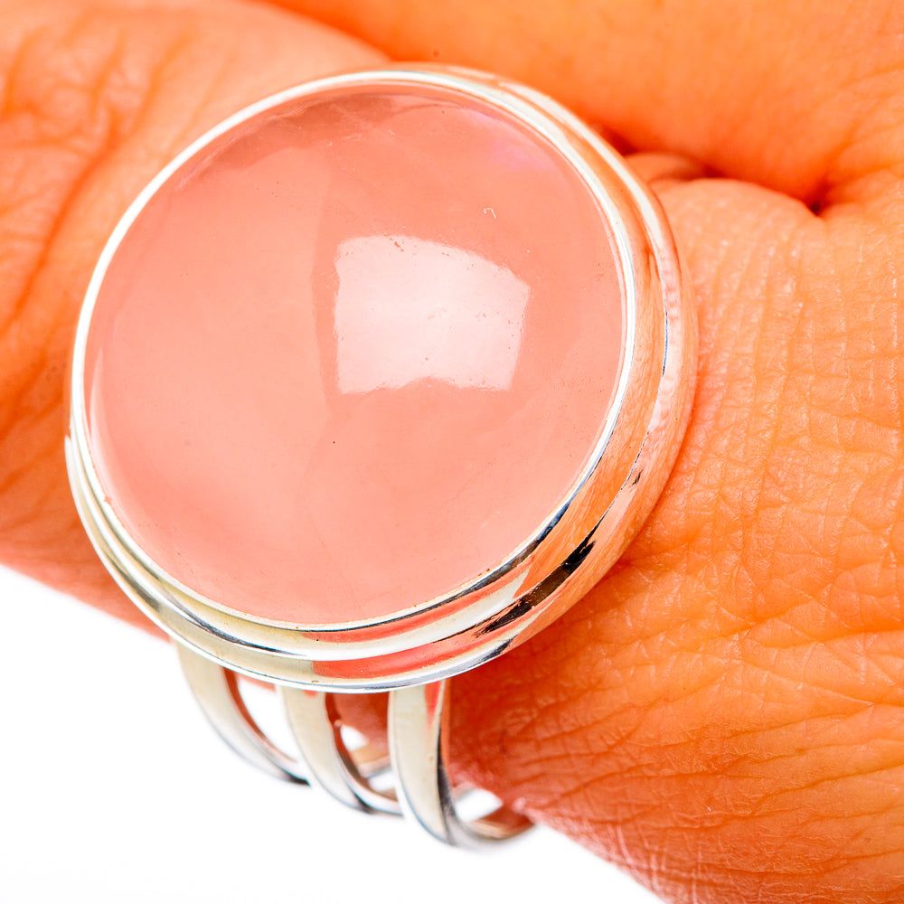 Rose Quartz Rings handcrafted by Anasilvercos - RING103449