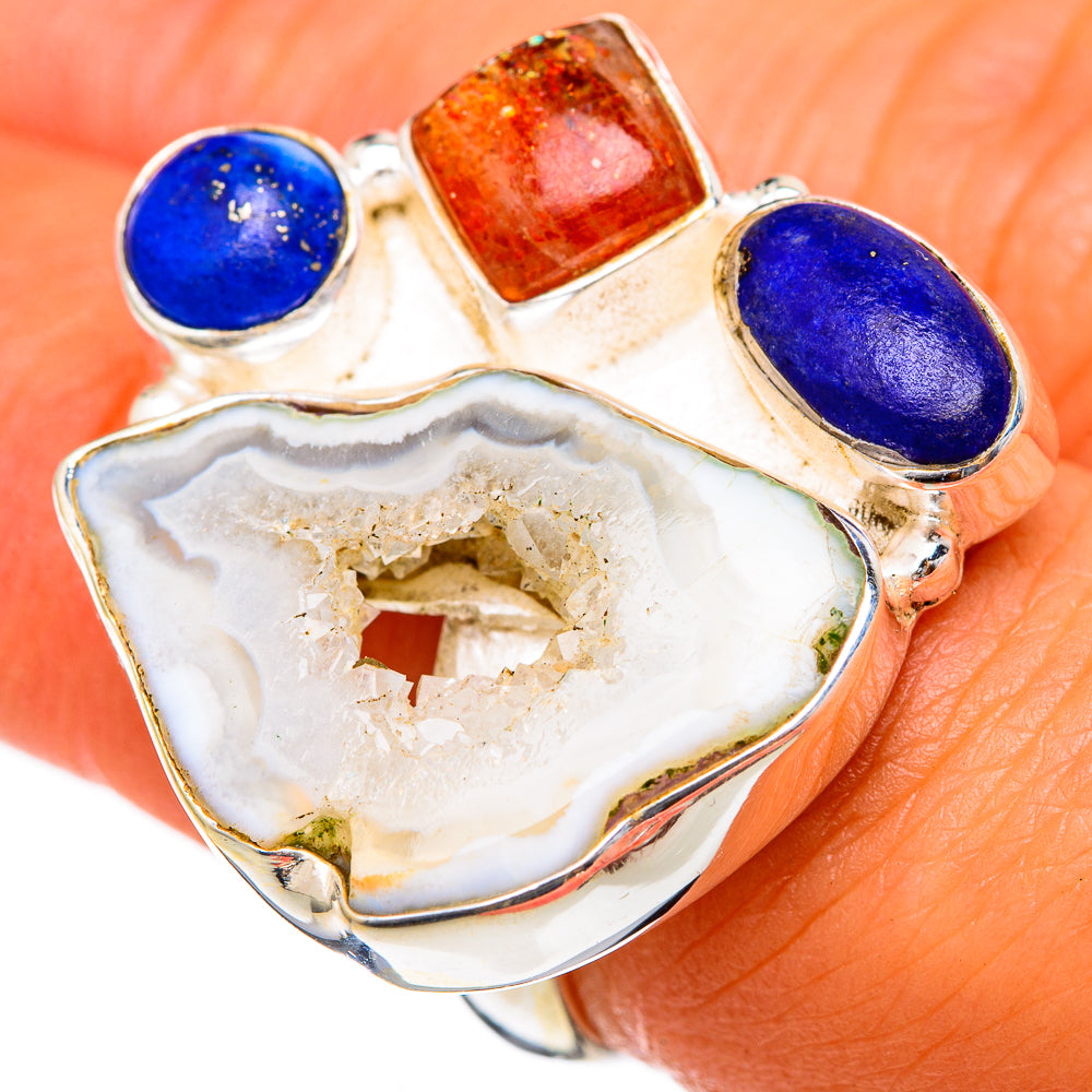 White Geode Slice Rings handcrafted by Anasilvercos - RING103462