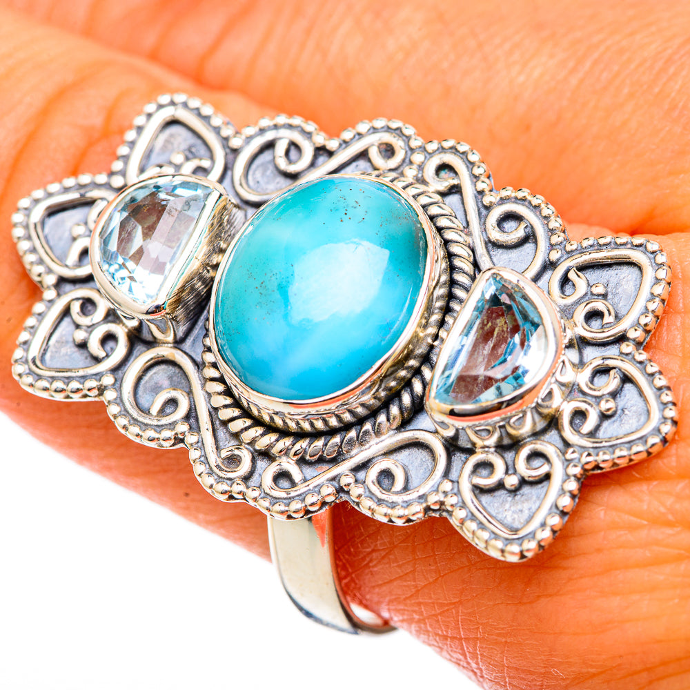 Larimar Rings handcrafted by Anasilvercos - RING103469