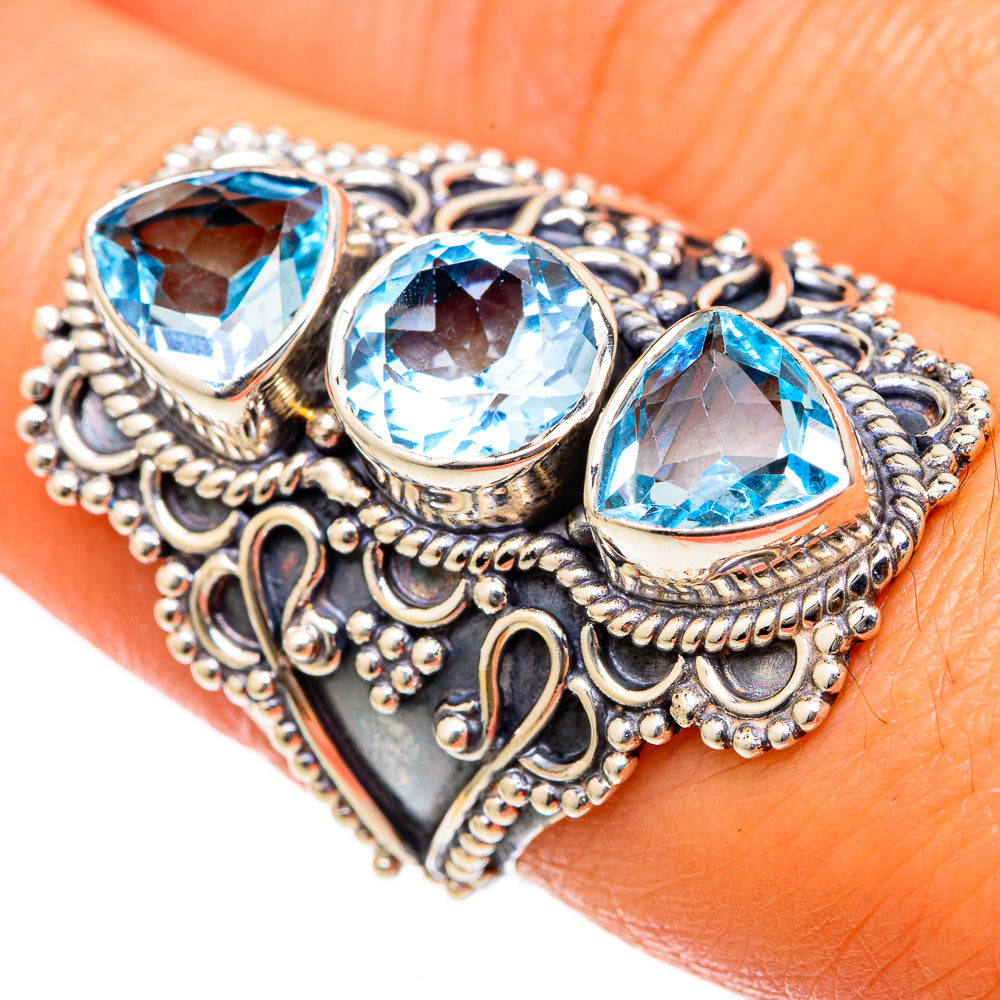 Blue Topaz Rings handcrafted by Anasilvercos - RING103470