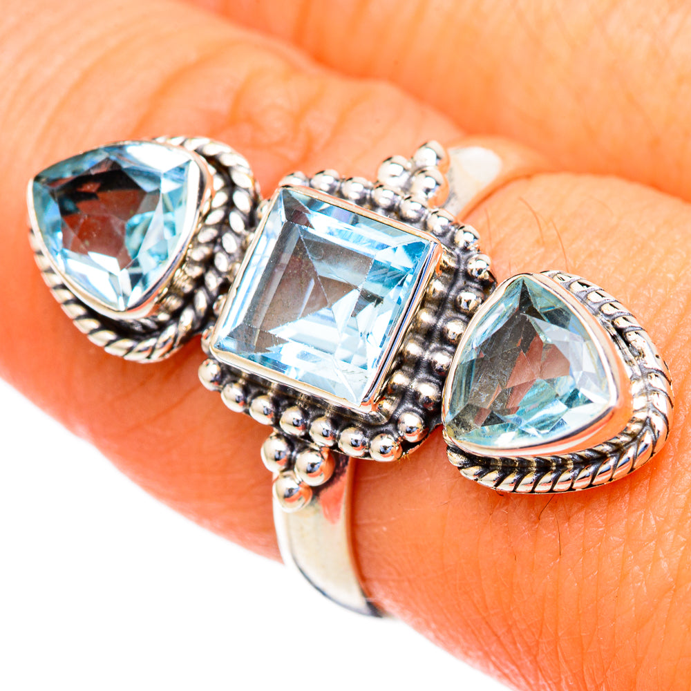 Blue Topaz Rings handcrafted by Anasilvercos - RING103515