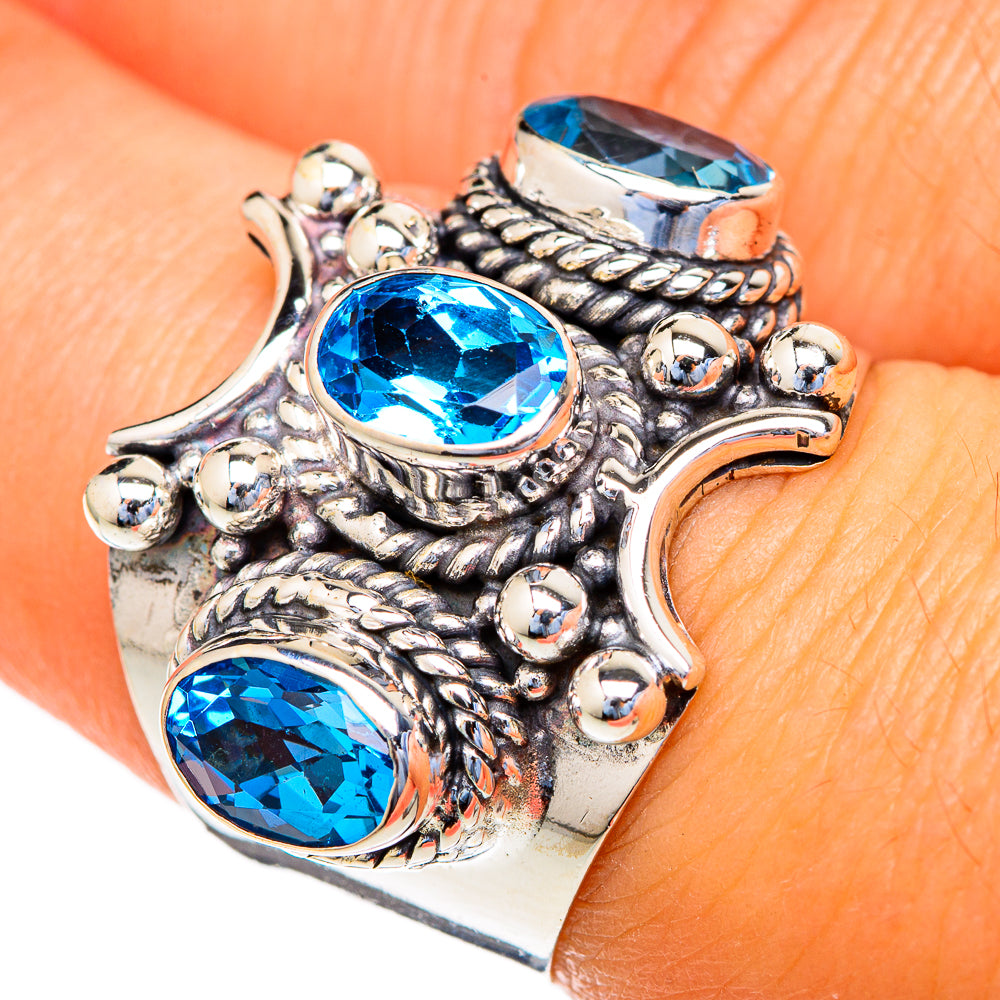 Blue Topaz Rings handcrafted by Anasilvercos - RING103545
