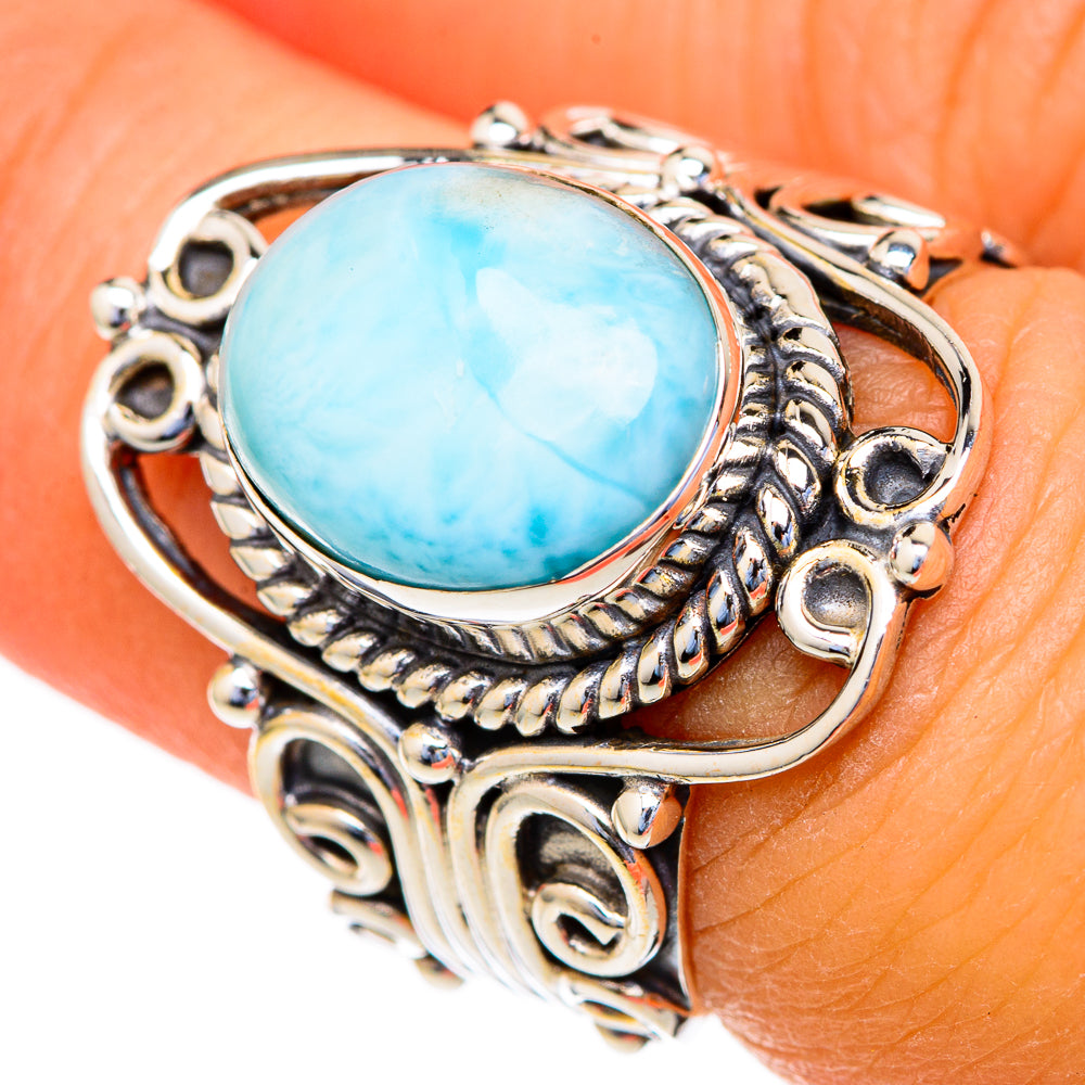 Larimar Rings handcrafted by Anasilvercos - RING103600
