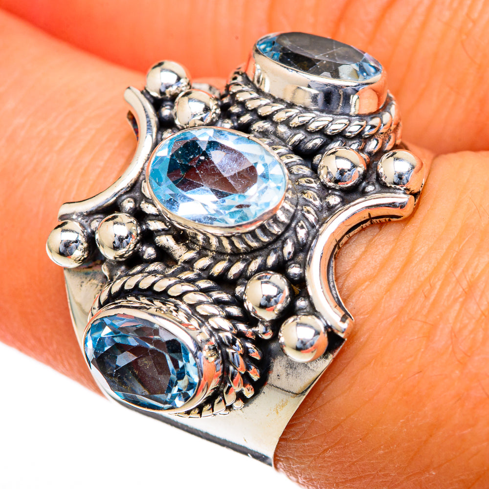 Blue Topaz Rings handcrafted by Anasilvercos - RING103601
