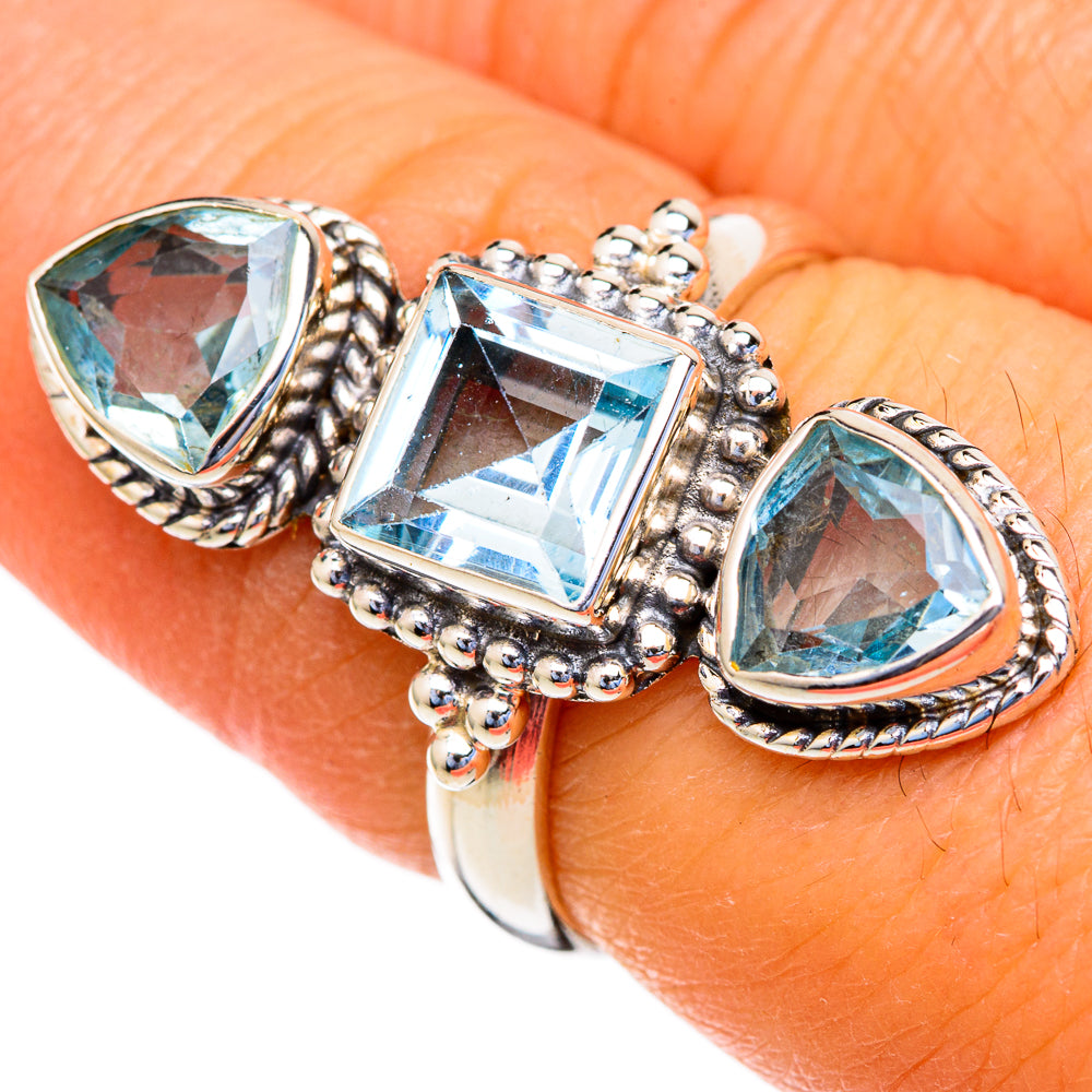 Blue Topaz Rings handcrafted by Anasilvercos - RING103603