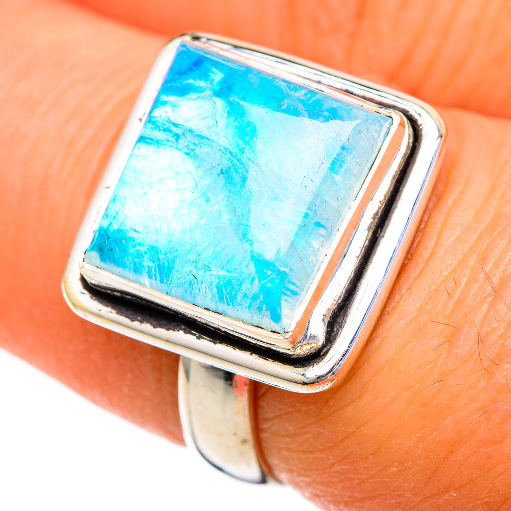 Rainbow Moonstone Rings handcrafted by Anasilvercos - RING103604